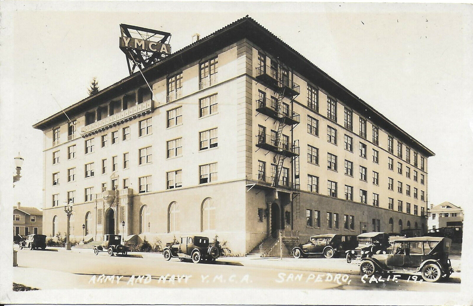 RPPC Army - Navy & YMCA Building in San Pedro California 1926-29