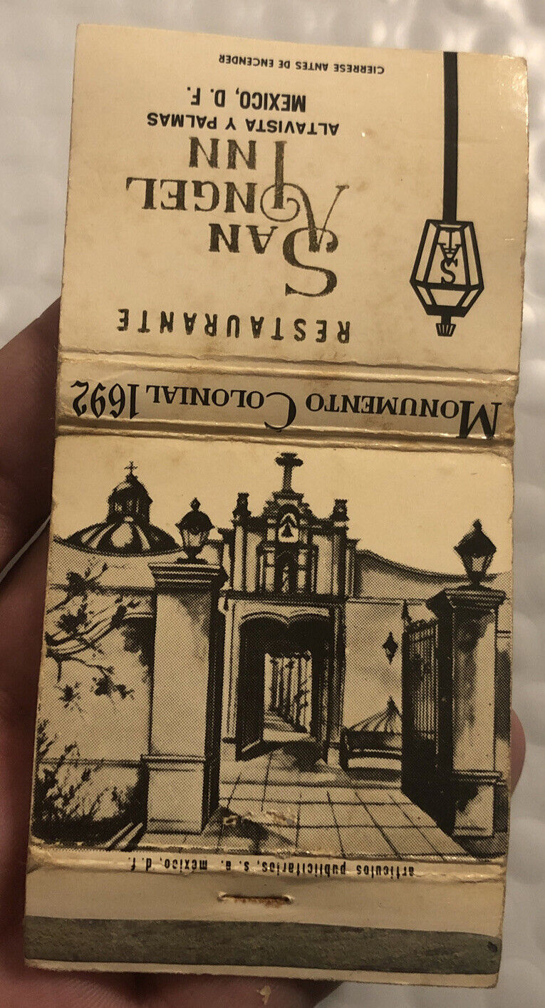 Vintage Front 30 Strike Matchbook Cover - Monumento Colonial Restaurante Mexico