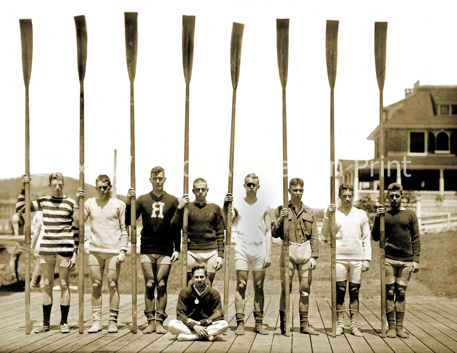 1915 Yale Freshman 8 Crew Team Old Photo 8.5\
