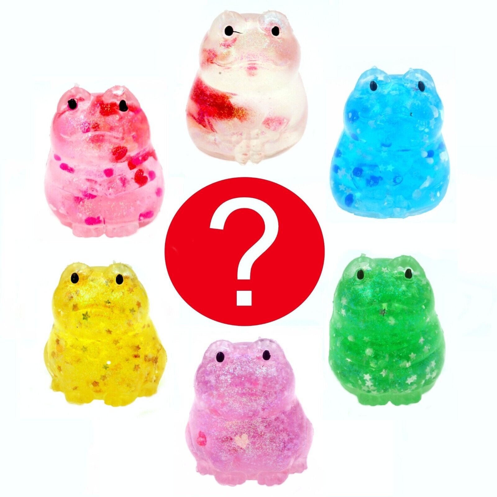 Japanese Blind Box Pastel Glitter Slime Clear Frog Squishy 1 Random Figure