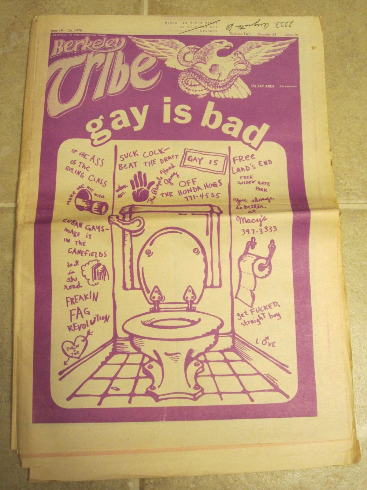 Berkeley Tribe Newspaper June 1970 Gay is Bad Lesbians as Women
