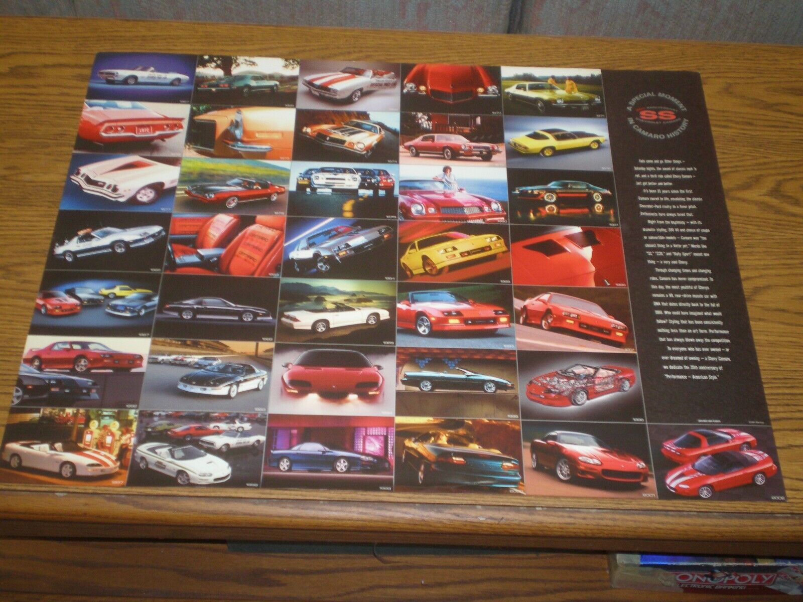2002 35th Chevrolet Camaro SS  POSTER 20 X 26  2 SIDED ALL MODELS 1967-2002