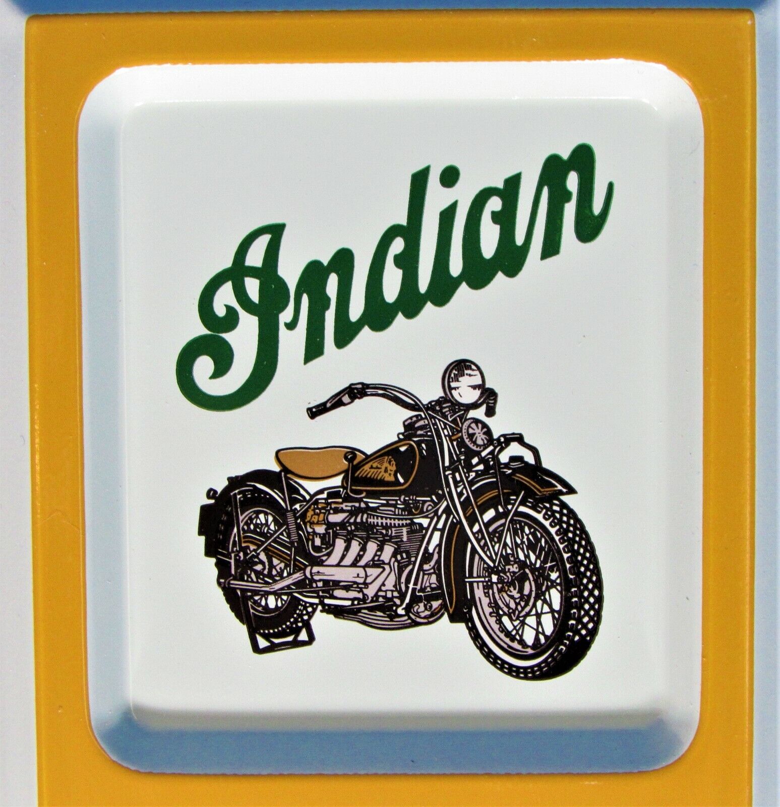 Indian Motorcycles ~ Embossed Tin Advertising Thermometer ~ 1929 Model 4