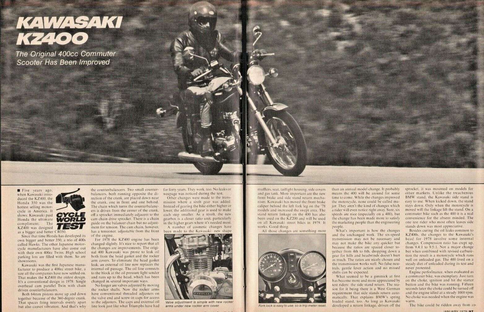 1979 Kawasaki KZ400 - 4-Page Vintage Motorcycle Road Test Article