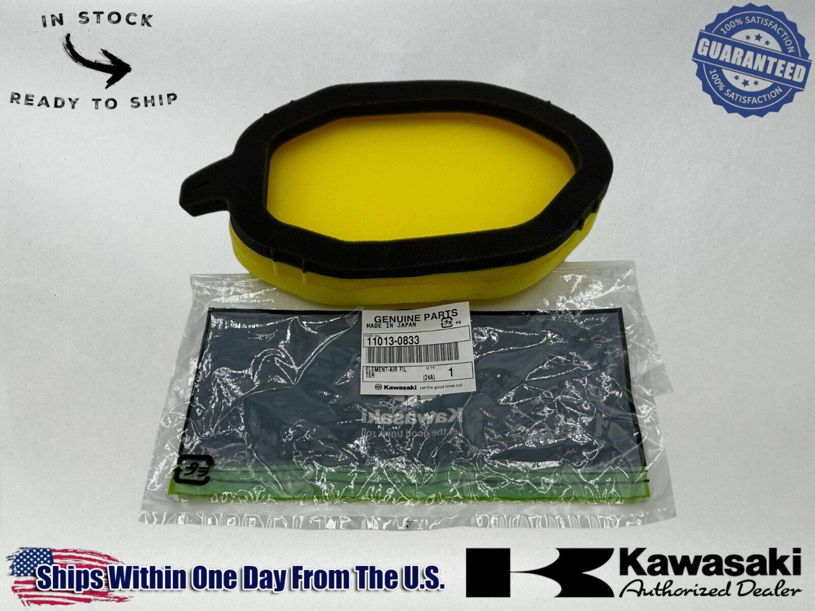 Kawasaki Genuine OEM Authentic Air Filter 11013-0833