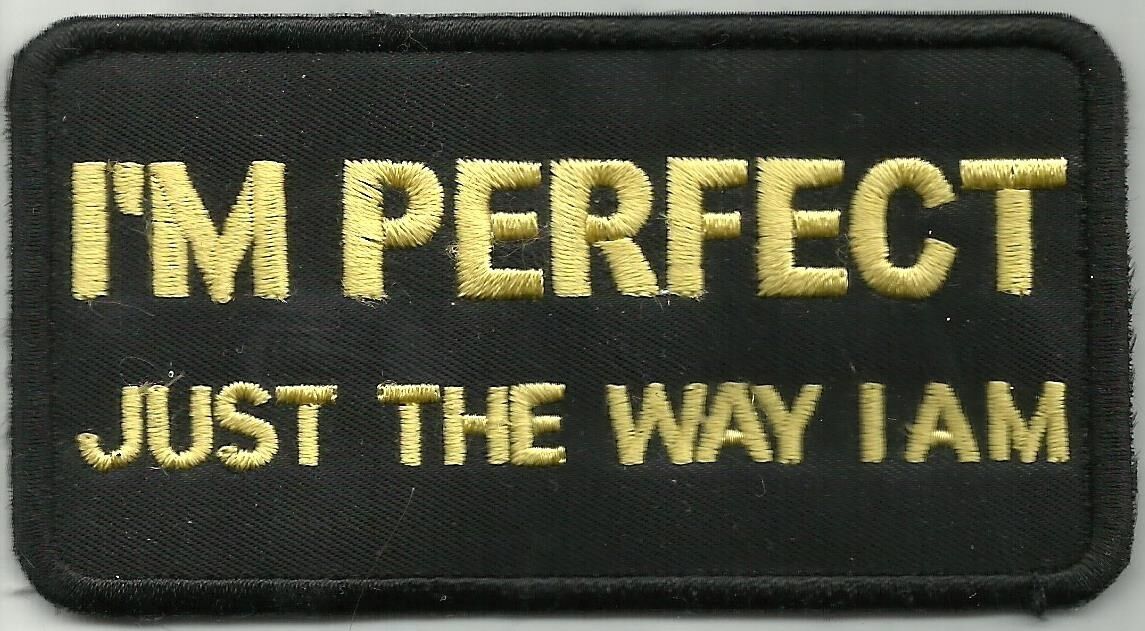 Sew On Patch of I\'m Perfect Just The Way I Am Brand New No Tags