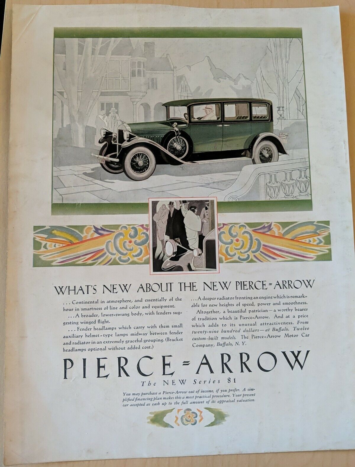 Vanity Fair Magazine April, 1928 Pierce Arrow Advertisment Vintage Original