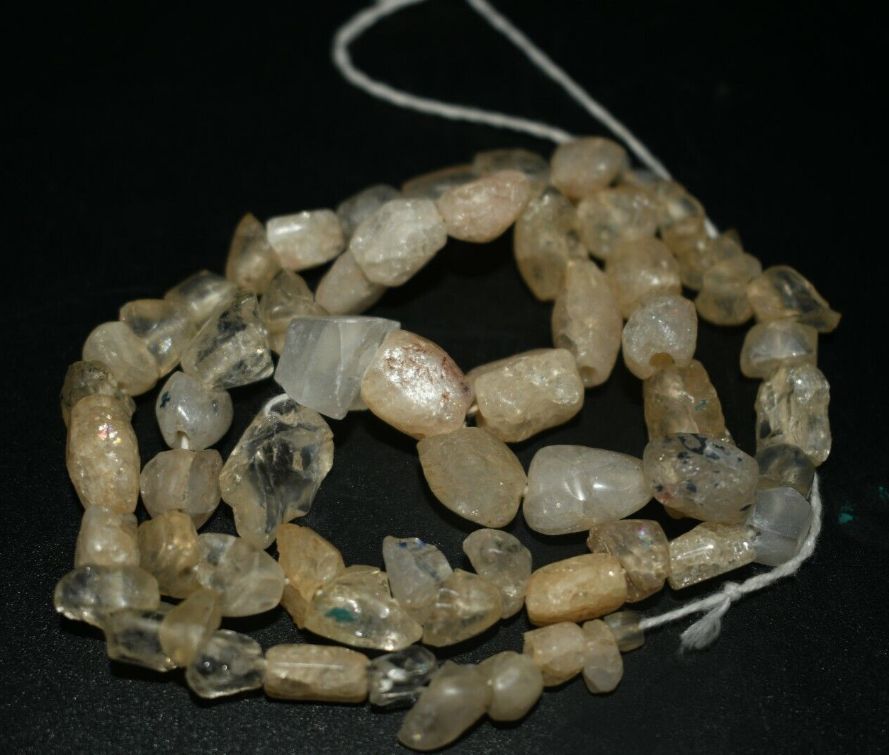 Genuine Ancient Early Roman Crystal Beads Necklace ( 67 Beads in 1 necklace)