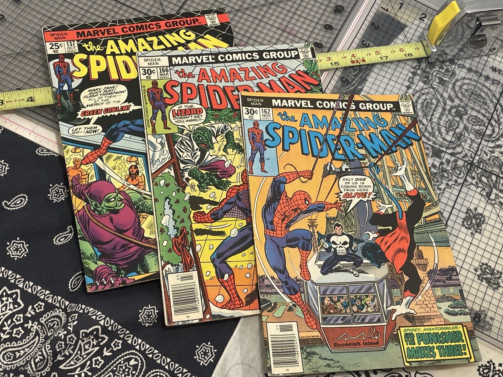 Amazing Spider-Man 137 162 166 3 Comic Lot Nightcrawler Punisher Marvel Comics