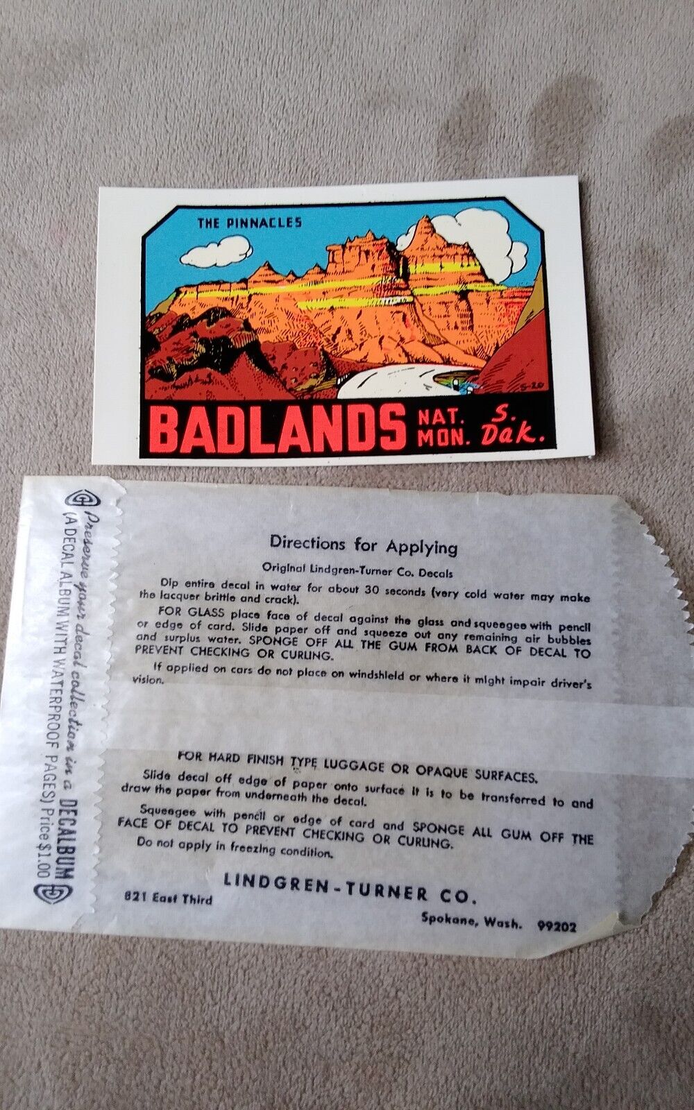 Vintage Badlands National Mountain S. Dakota \