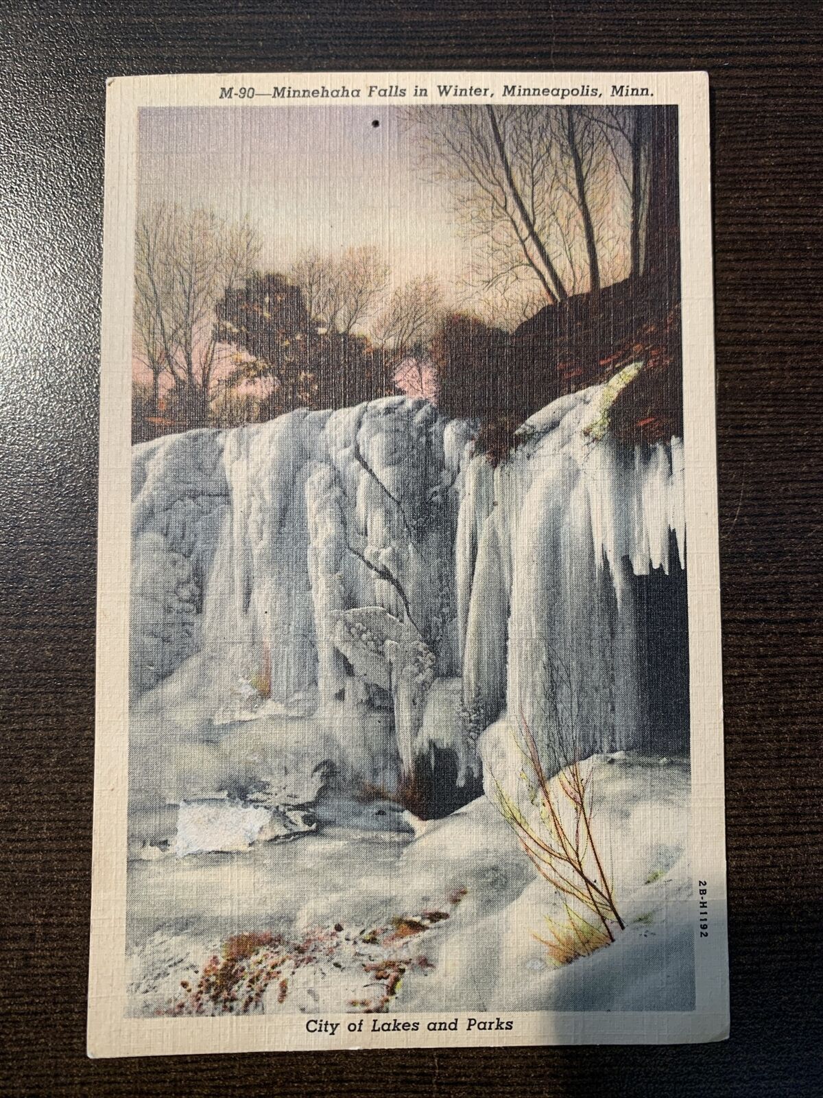 Postcard MN Minneapolis Minnehaha Falls in Winter 1950 Vintage PC Gopher News