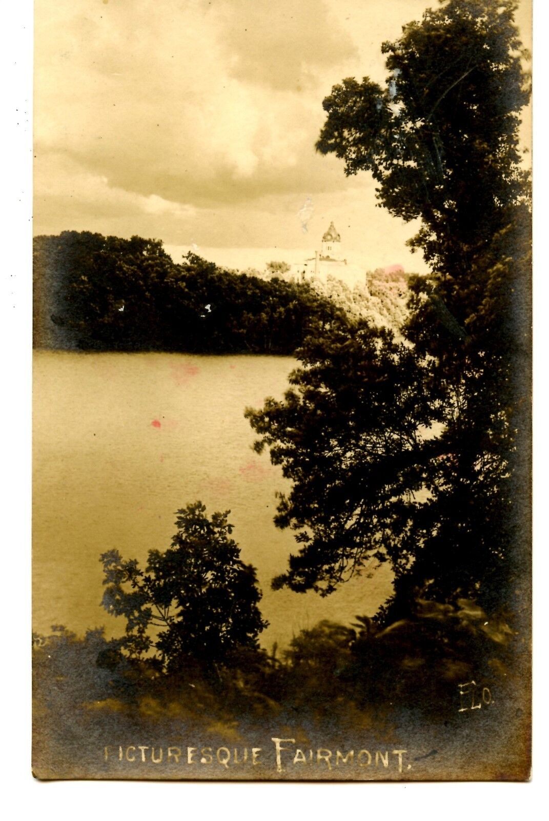 Scenic Lake View-Building in Fairmont-Minnesota-RPPC-Vintage Real Photo Postcard