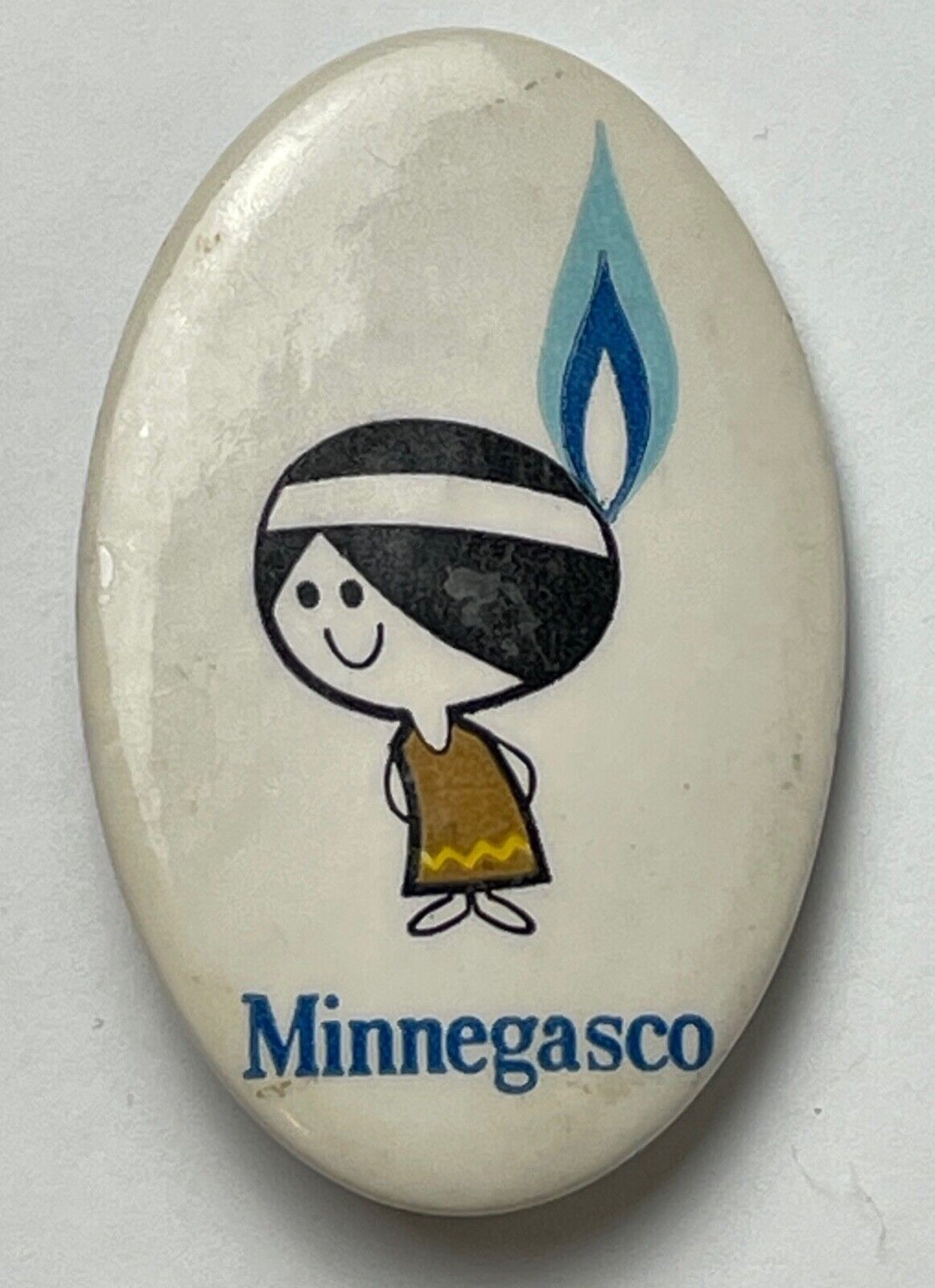 1970\'s Minnegasco PREMIUM BUTTON Advertising character vintage