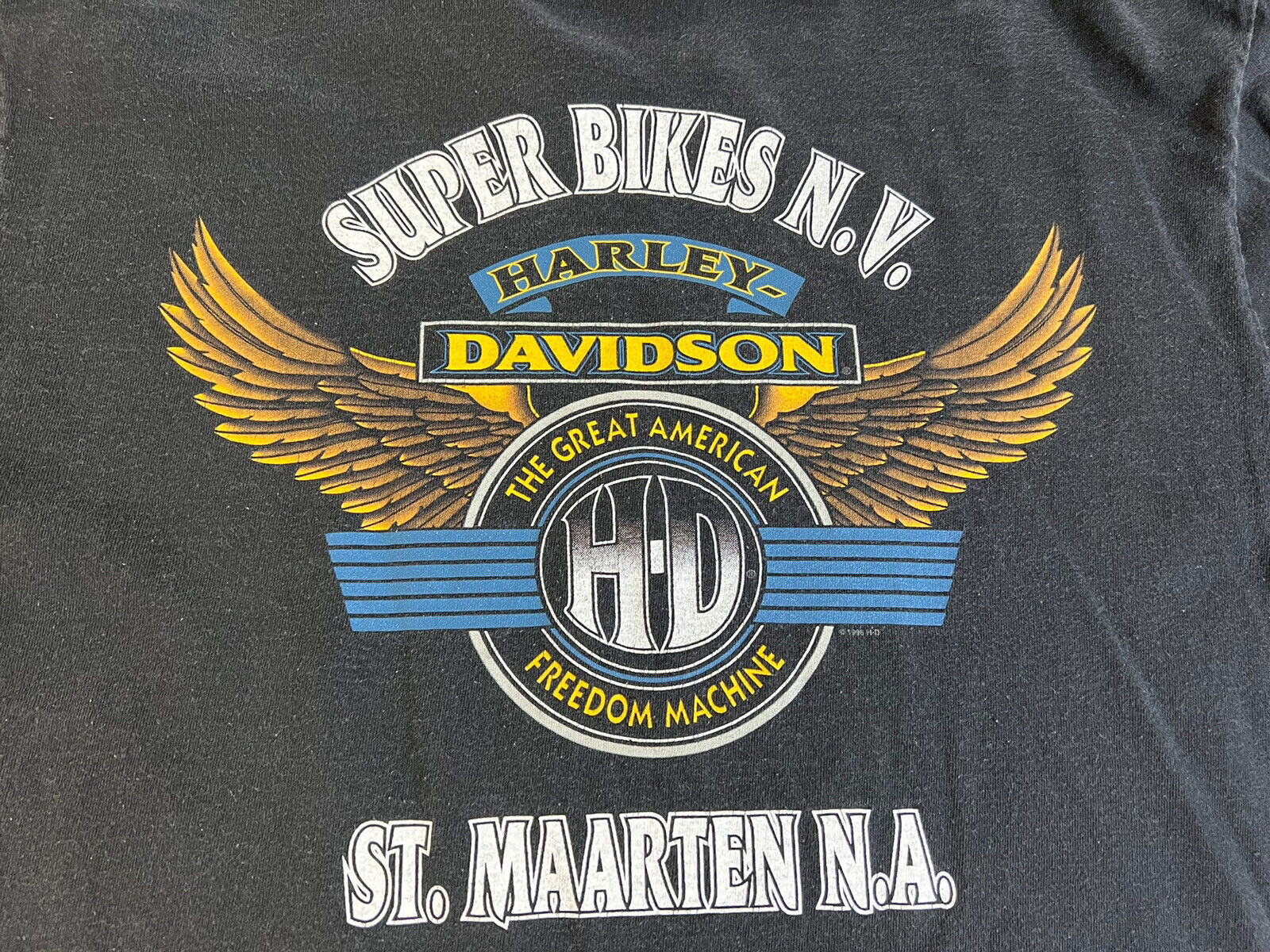 Mens Harley Davidson Super Bikes N.V. St. Maarten T-Shirt Size Large 1996 