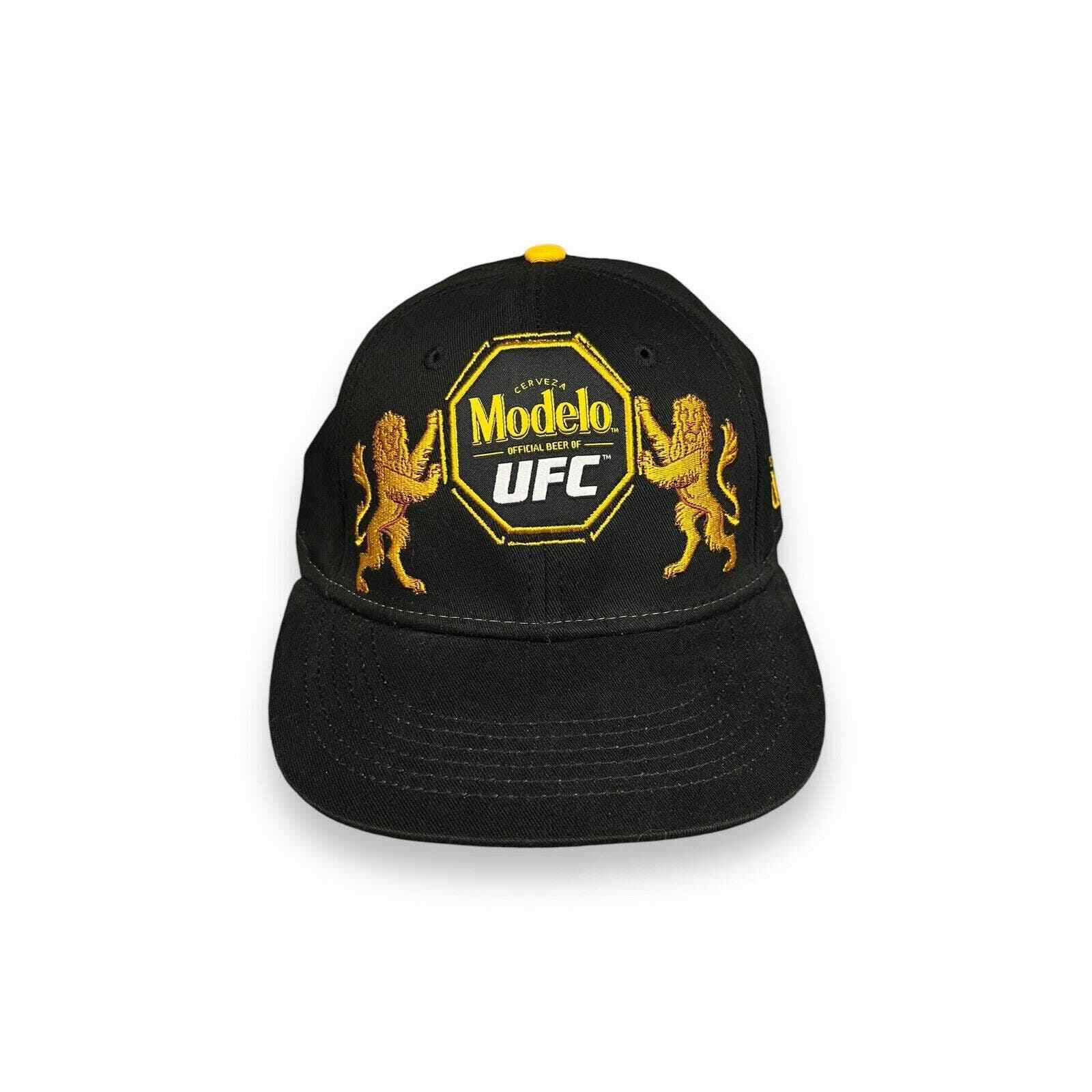 Modelo Cerveza UFC Black Gold Snap Back Adjustable Hat Rare Lions Embroidered