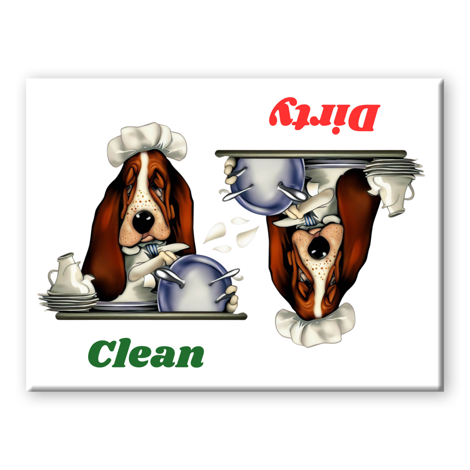 BASSET HOUND Clean Dirty DISHWASHER MAGNET No 1 DOG