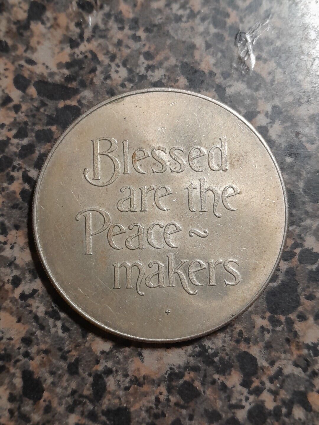 Blessed are the Peacemakers Lion & Lamb Silver Colored Medal