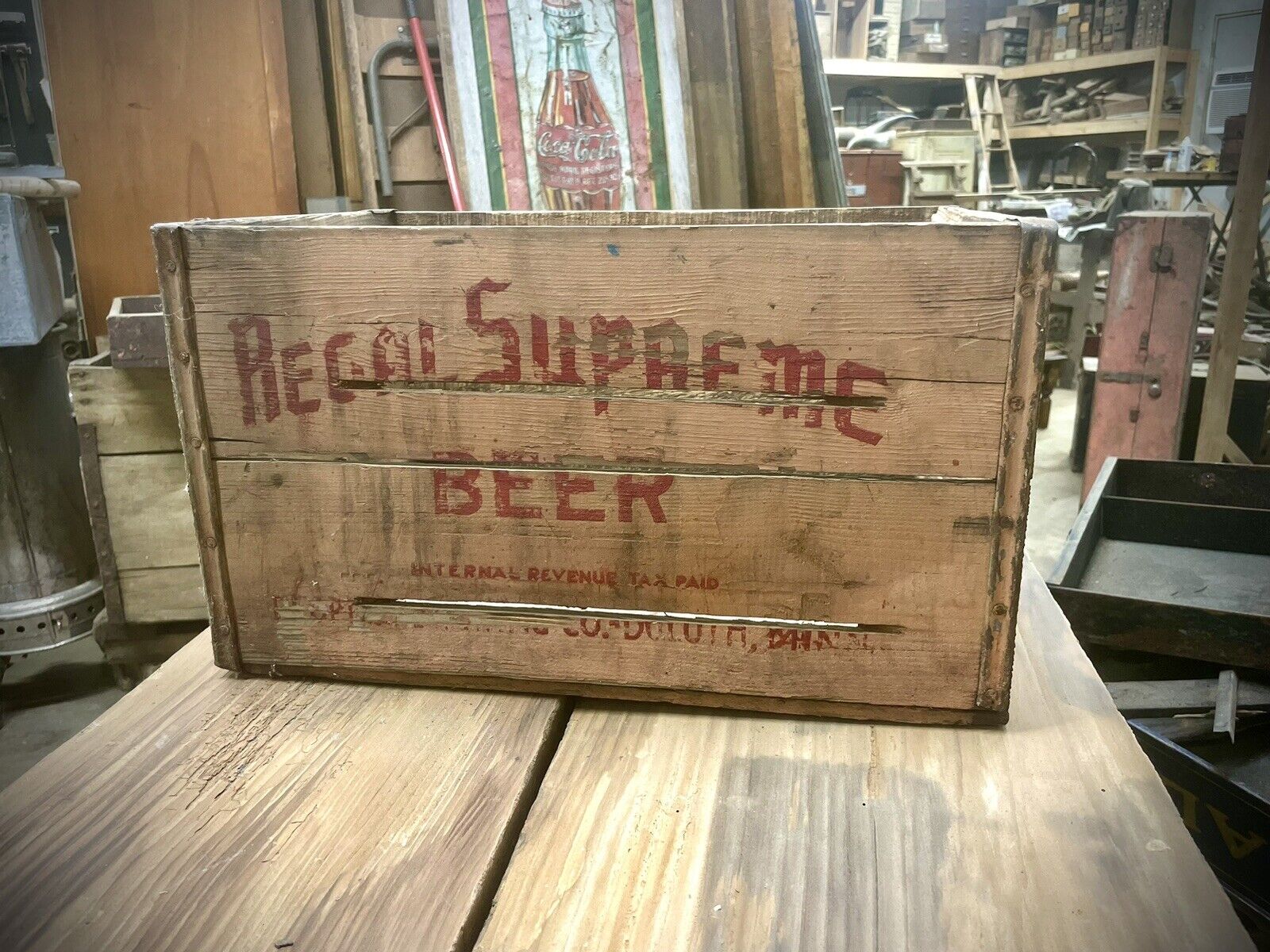 Rare Peoples Brewing Regal Supreme Wood Beer Crate Case Duluth Minnesota Vintage