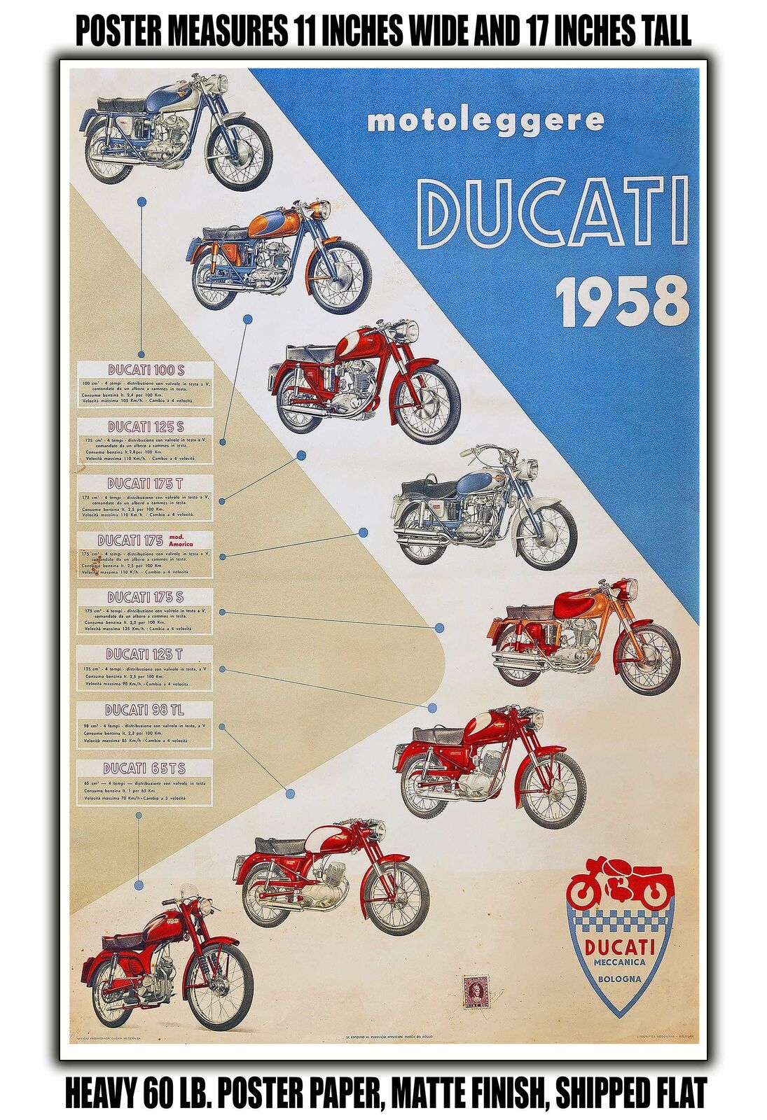 11x17 POSTER - 1958 Ducati Motoleggere 2