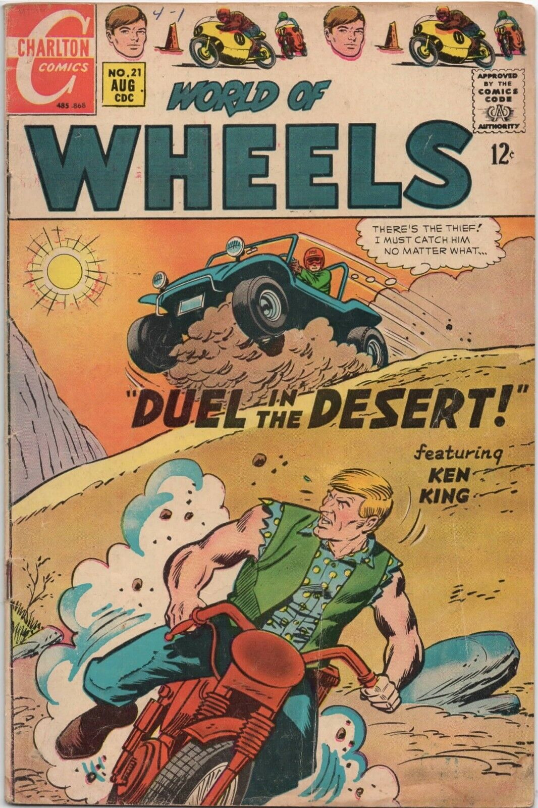 World of Wheels Vol 1 No. 21 Aug 1968 Motorcycle Comics Charlton Race Comic Book