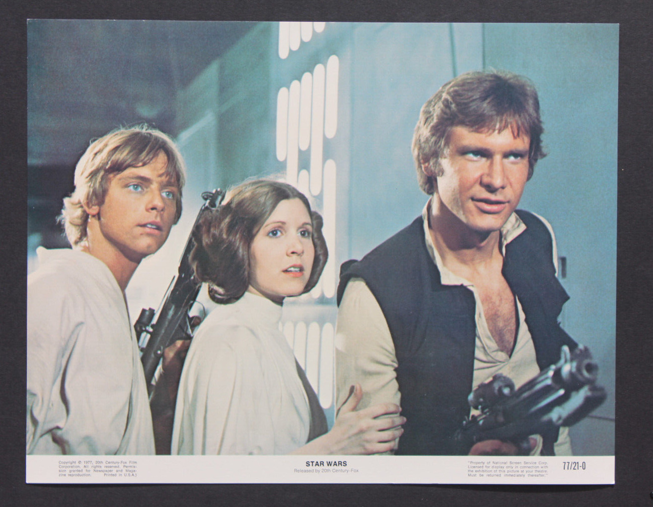 Rare Original Star Wars Movie Lobby Poster/Card 1977,  Luke/Leia/Han Solo, Mint.