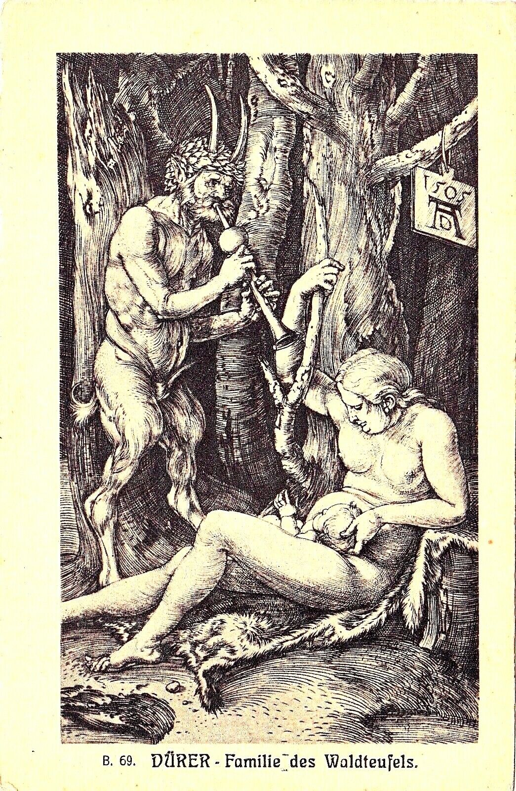 Albrecht Durer - Satyr Family - Pan and Syrinx - Birth of Adonis - Mythology