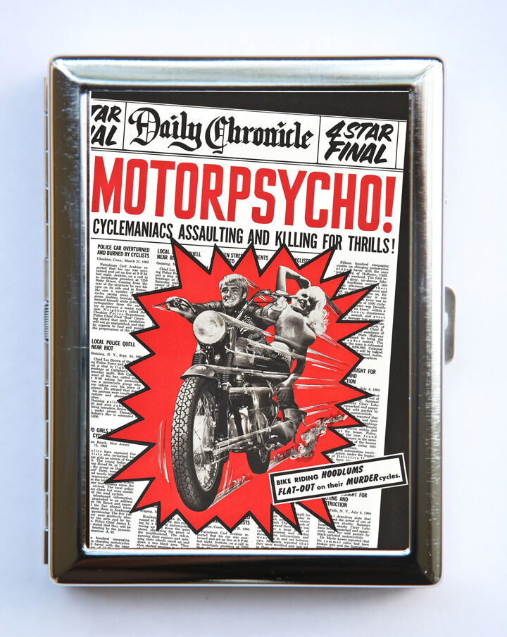 Motorpsycho Case Wallet Business Card Holder pulp retro motorcycle rock n roll 