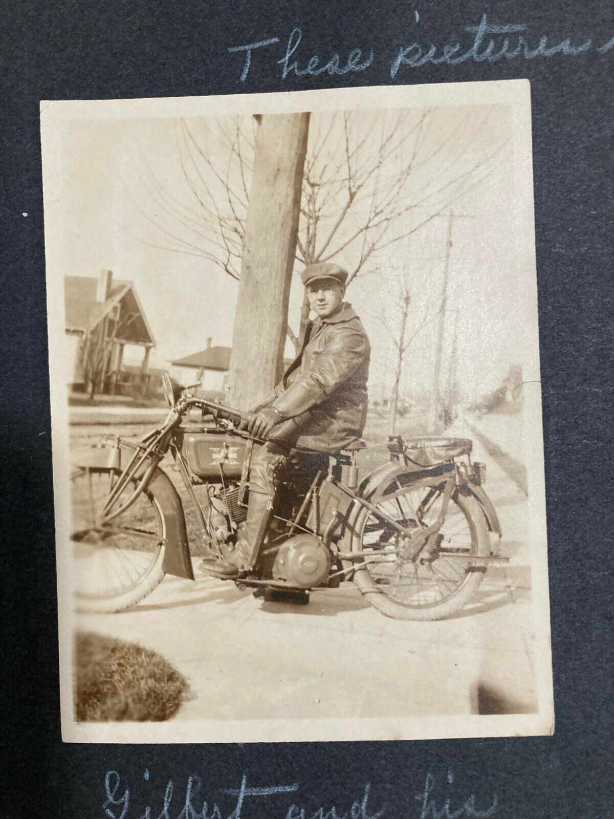 Original Antique Photographs of a 1917 or Earlier Excelsior Motorcycle