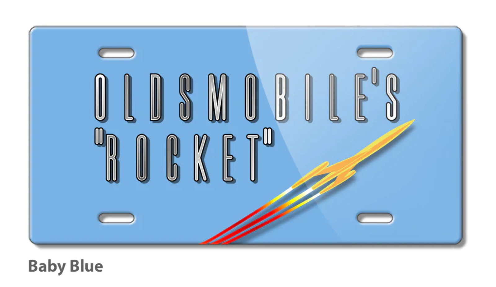 Oldsmobile Flying Rocket Emblem 1953 - 1955 Aluminum License Plate - 16 colors