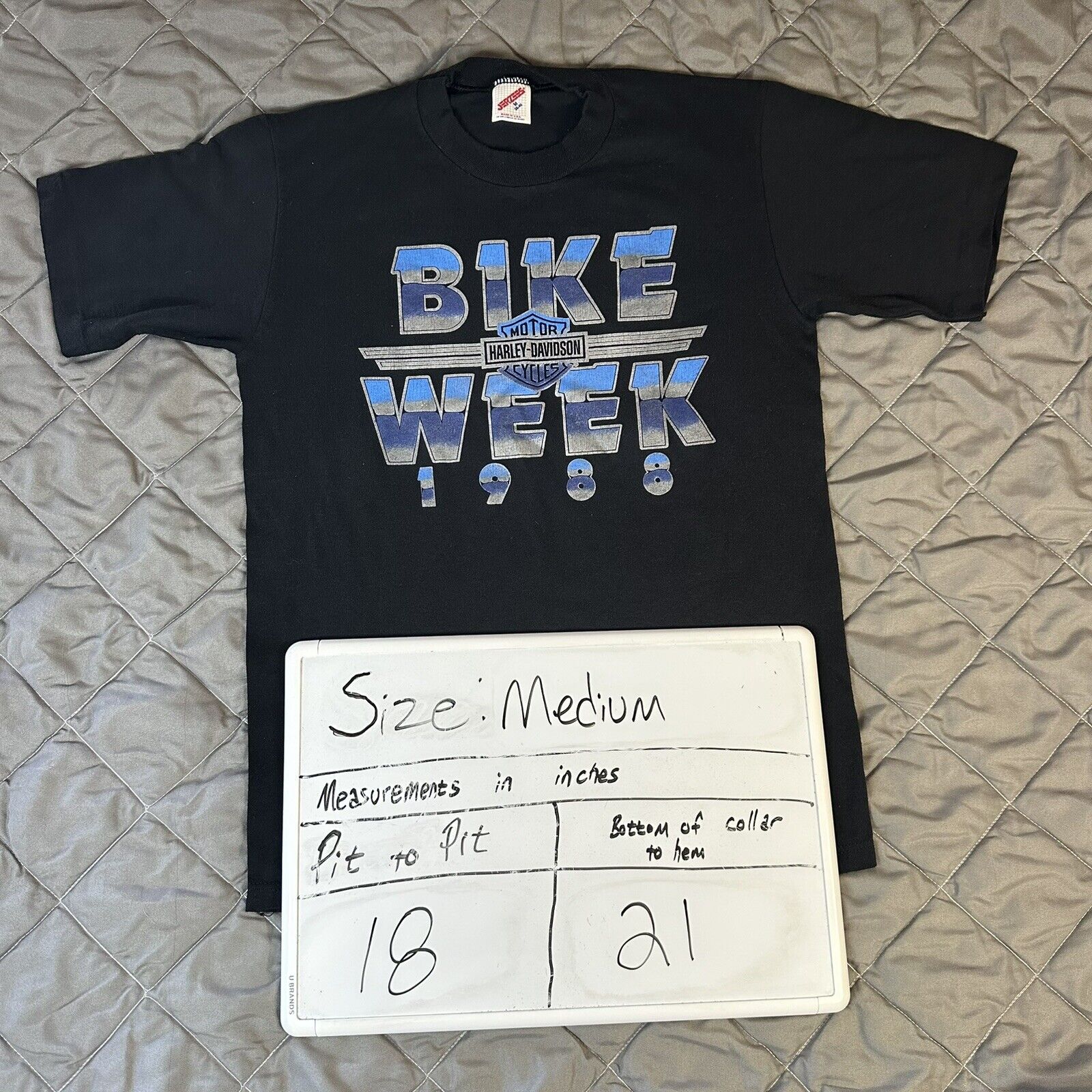 VINTAGE Harley Davidson Shirt Mens Medium Black Bike Week Single Stitch Florida