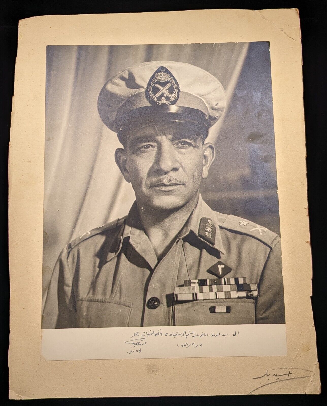 1952 Egypt Celebrity 1st President محمد نجيب Signed Autograph Rare Photo XXL