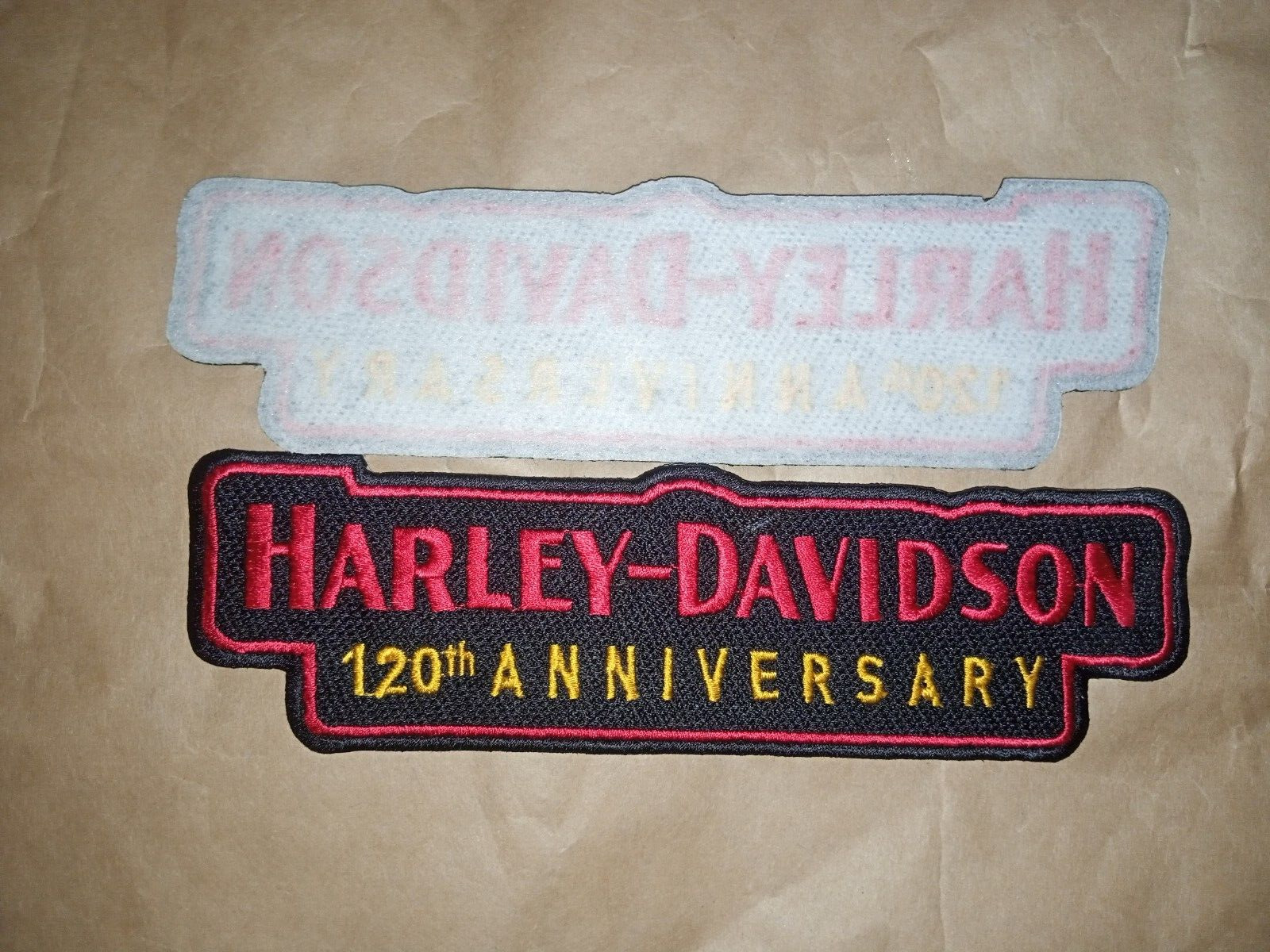 Harley Davidson 120th Anniversary Rocker Back Embroidered Emblem Sew-On Patch 8\