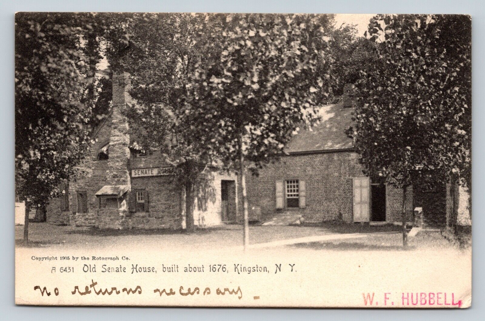 c1905 Old Senate House Kingston New York - Rotograph Co. 1c ANTIQUE Postcard