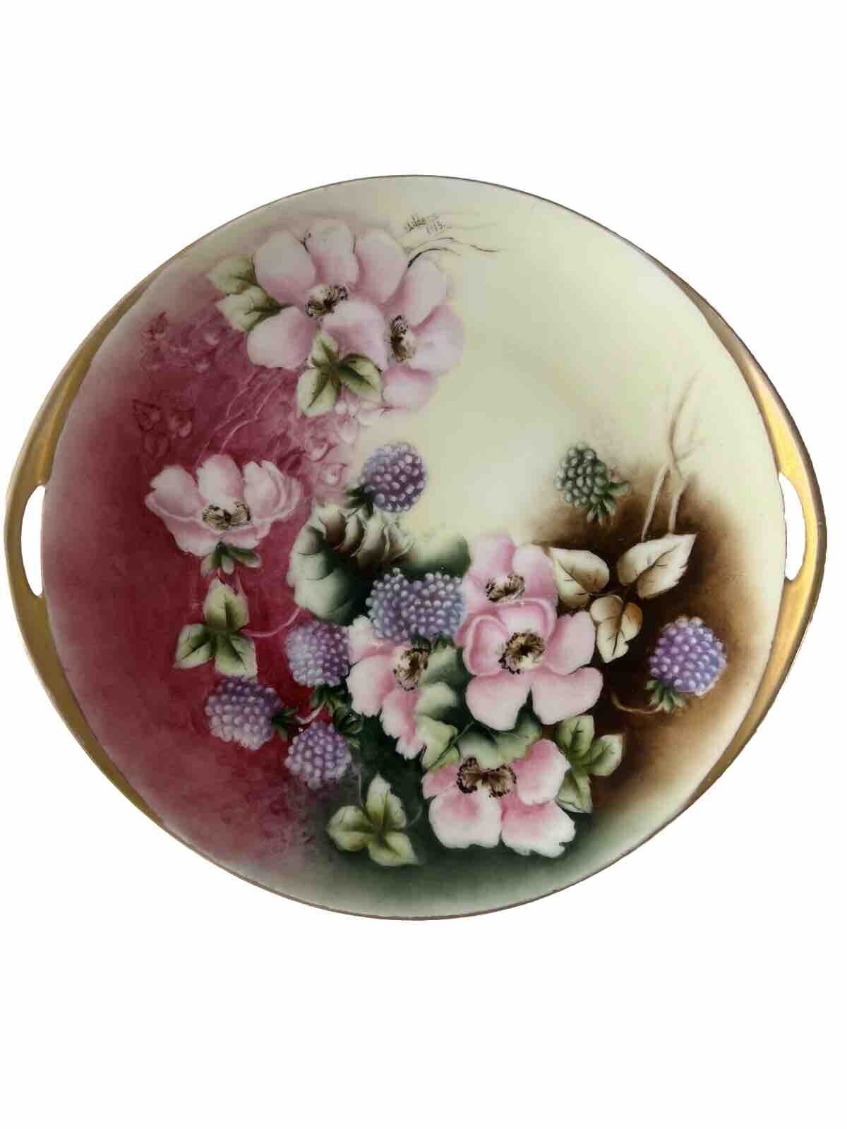 Antique Victoria Austria Signed Hand Painted Porcelain Plate 1913