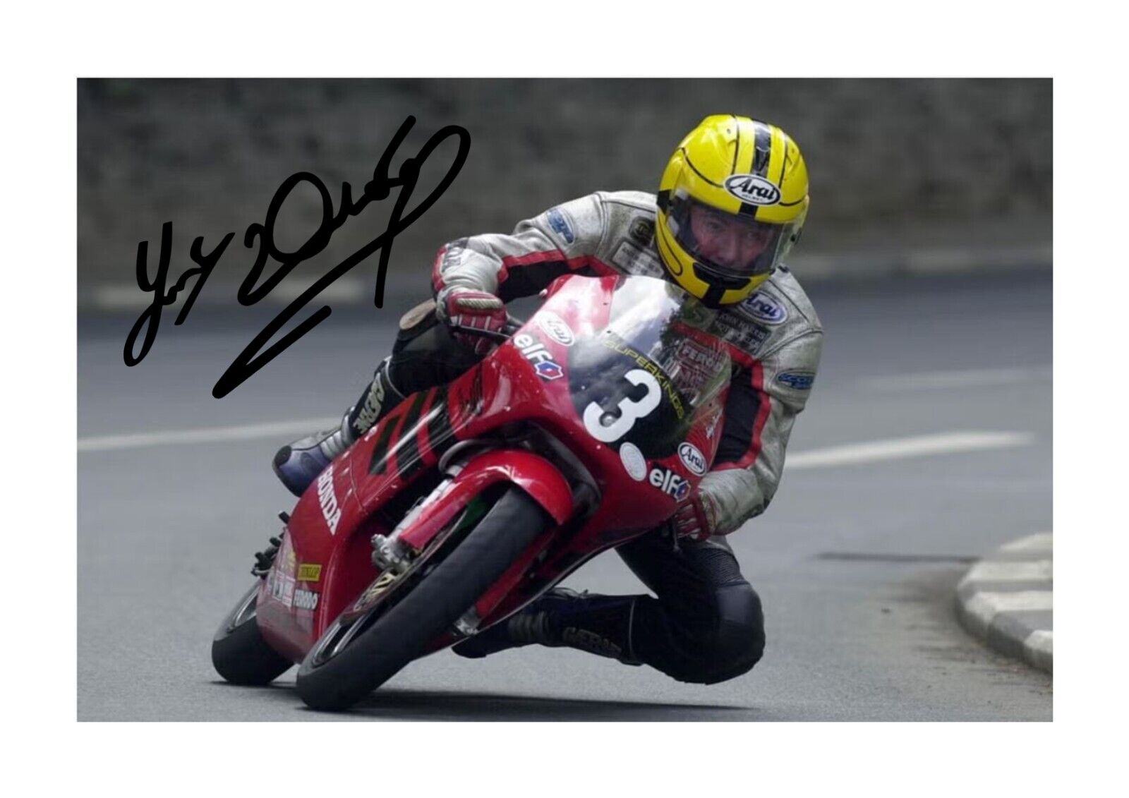 Joey Dunlop 8 A4 reproduction autograph choice of frame