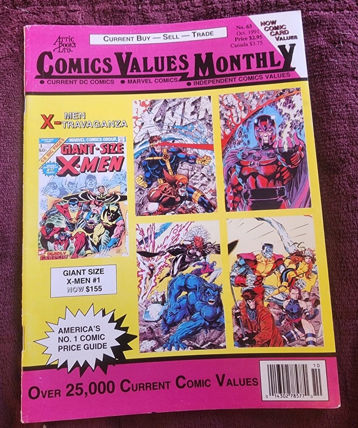 Comic Values Monthly Oct 1991 Attic Books Giant Size X-Men #1 Feature B29:1126