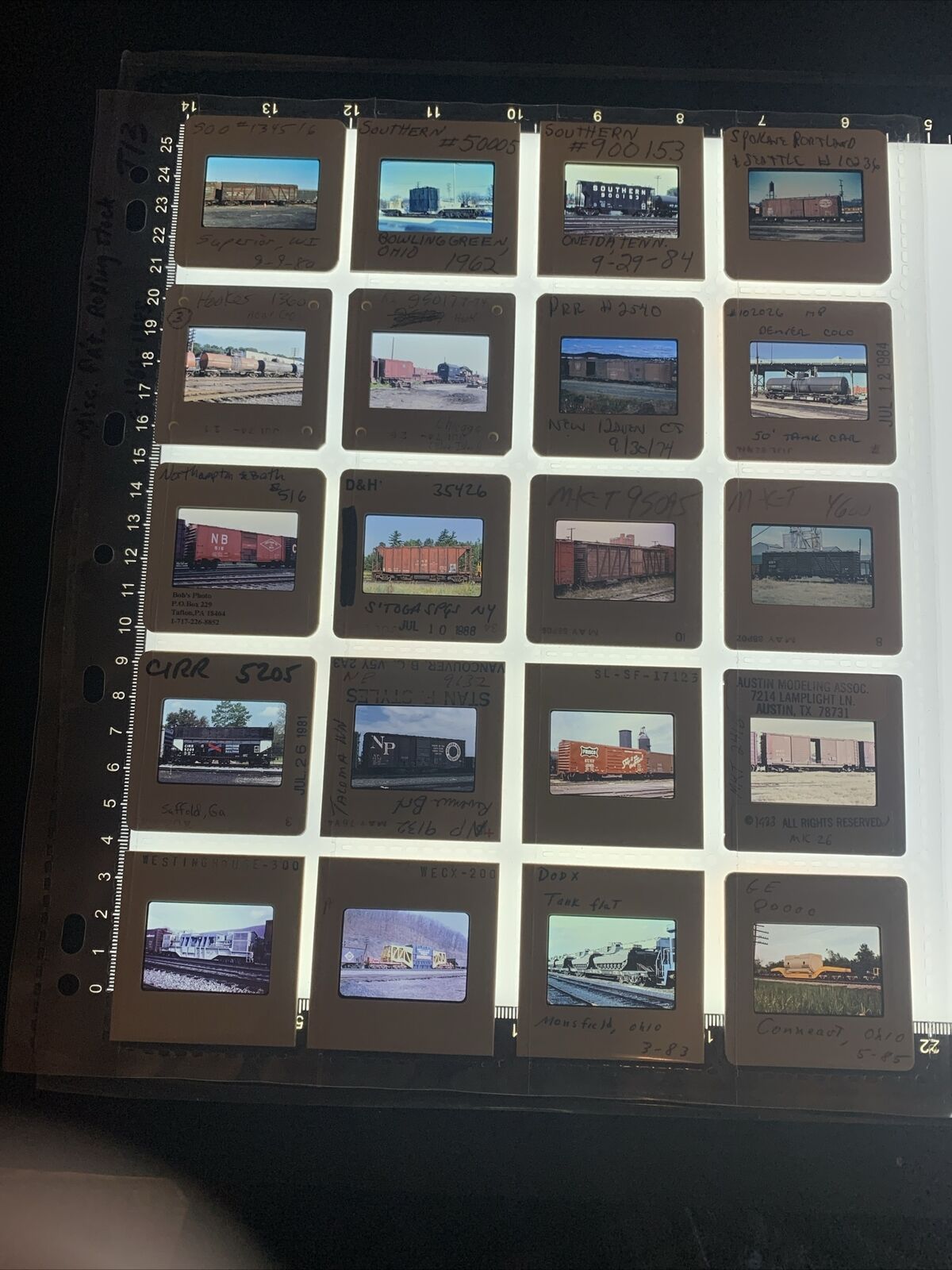Vintage Lot 25 Trains related 2x2 35mm Original Slides 1980's T13