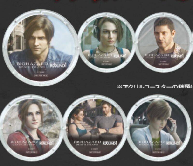 BIOHAZARD Resident Evil Capcom Round One Bowling acrylic coaster complete of 6