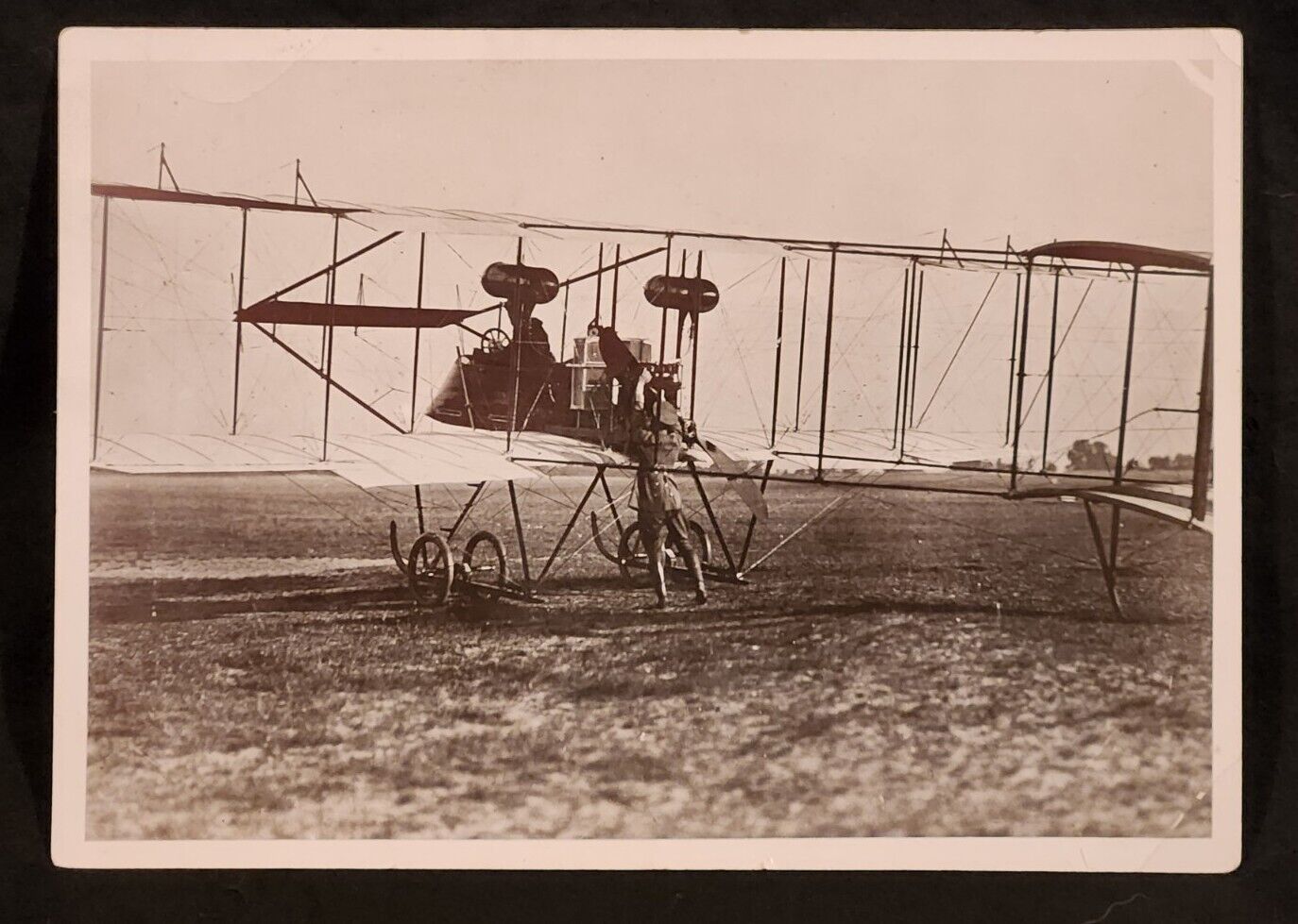 Antique Early Aviation B&W 1911 Photo Albatros Flugzeugwerke F1 Farman Airplane
