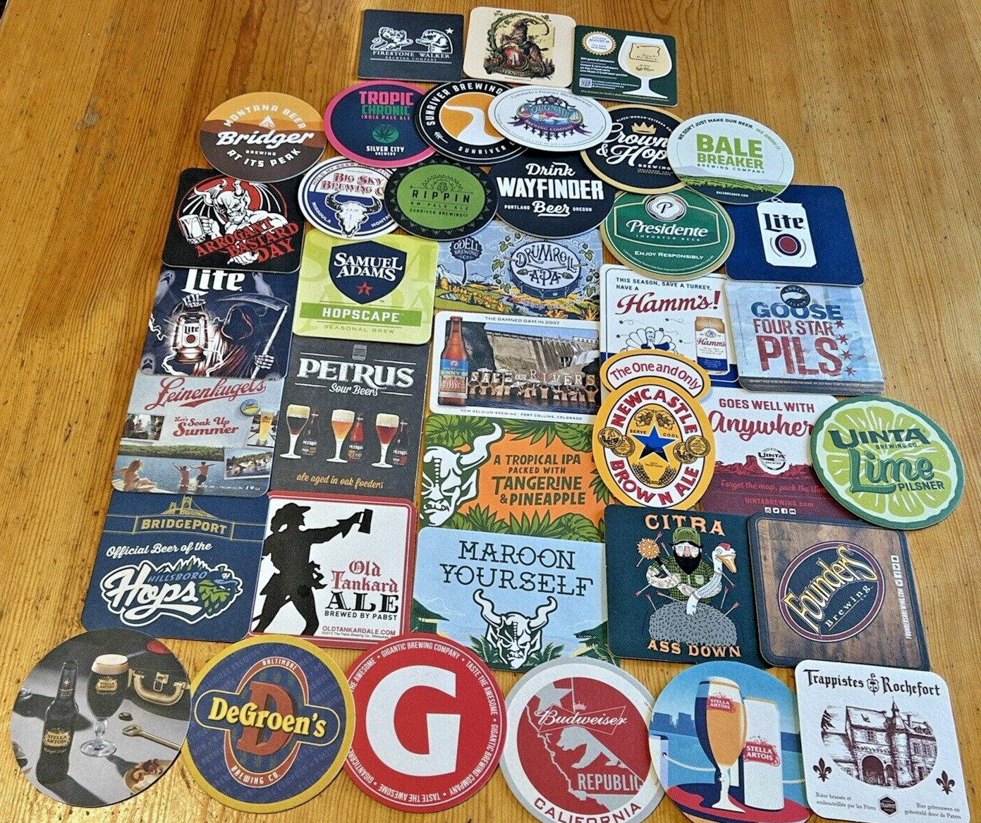 Lot Of 50 New Beer Coasters No Duplicates Crafts, Majors, Imports 