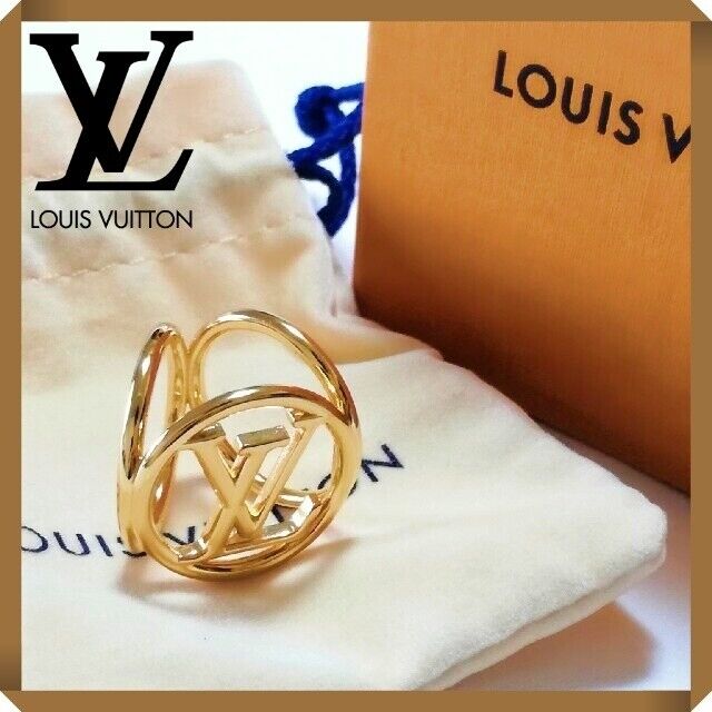 LOUIS VUITTON M64289 Bijoux Fleur Louise Scarf Ring GP Gold Women W/Box 