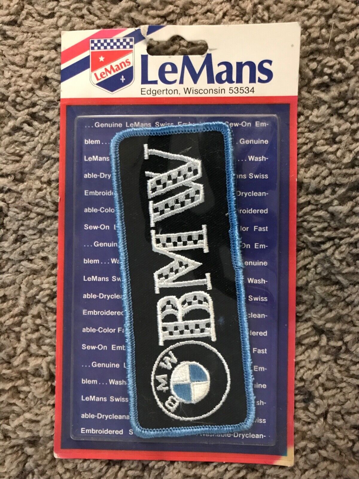 BMW LeMans embroidered sew-on racing patch original packaging