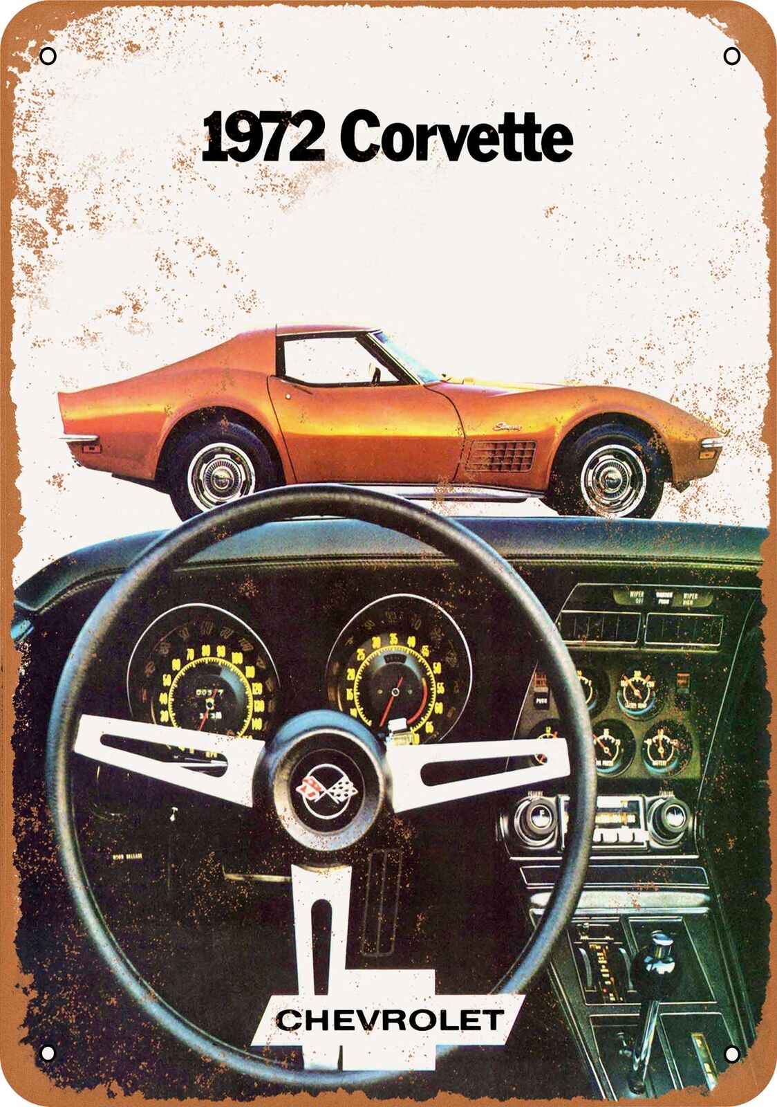 Metal Sign - 1972 Chevrolet Corvette - Vintage Look Reproduction 2