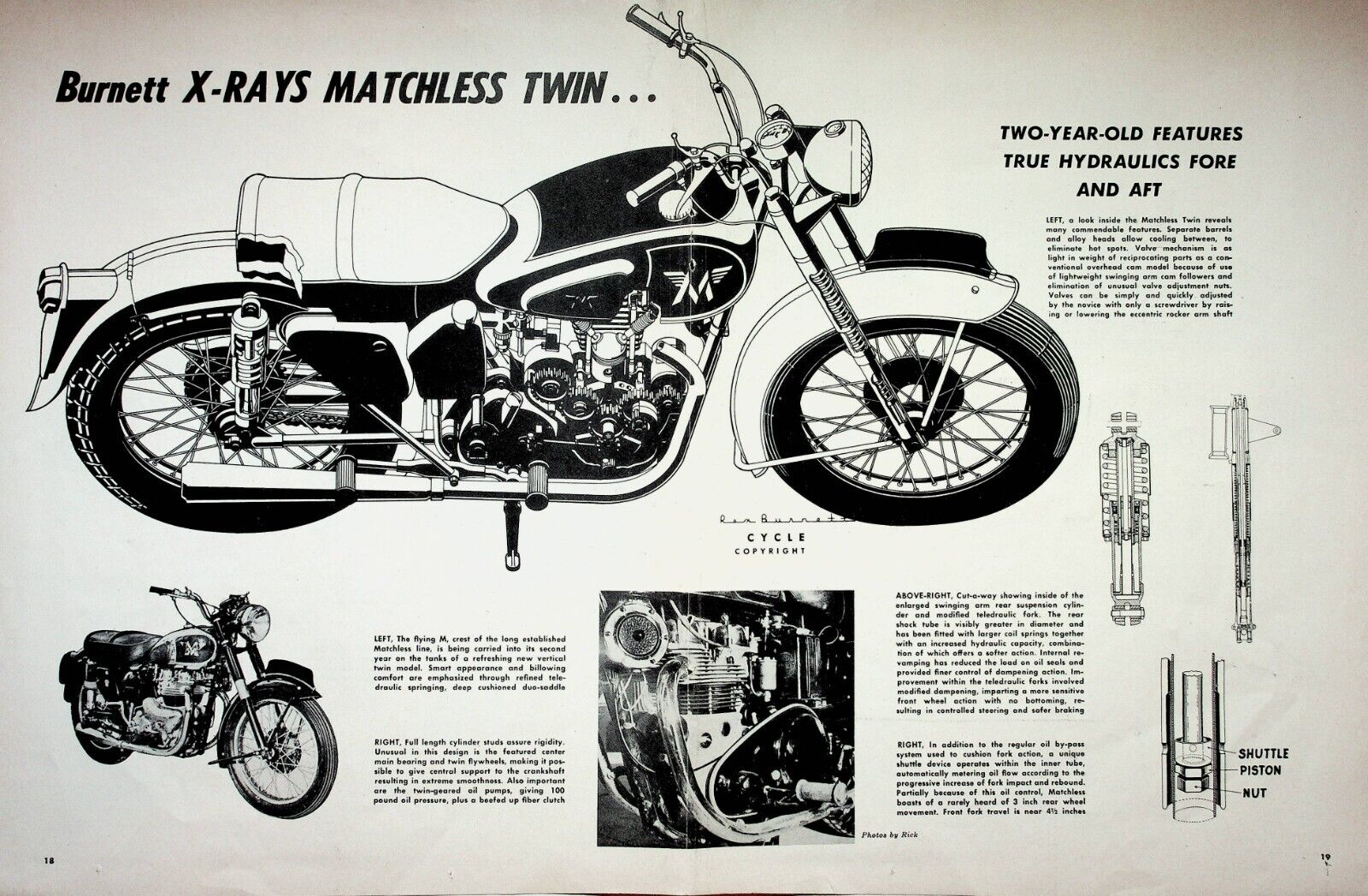1951 Matchless Twin - 2-Page Vintage Motorcycle Ad