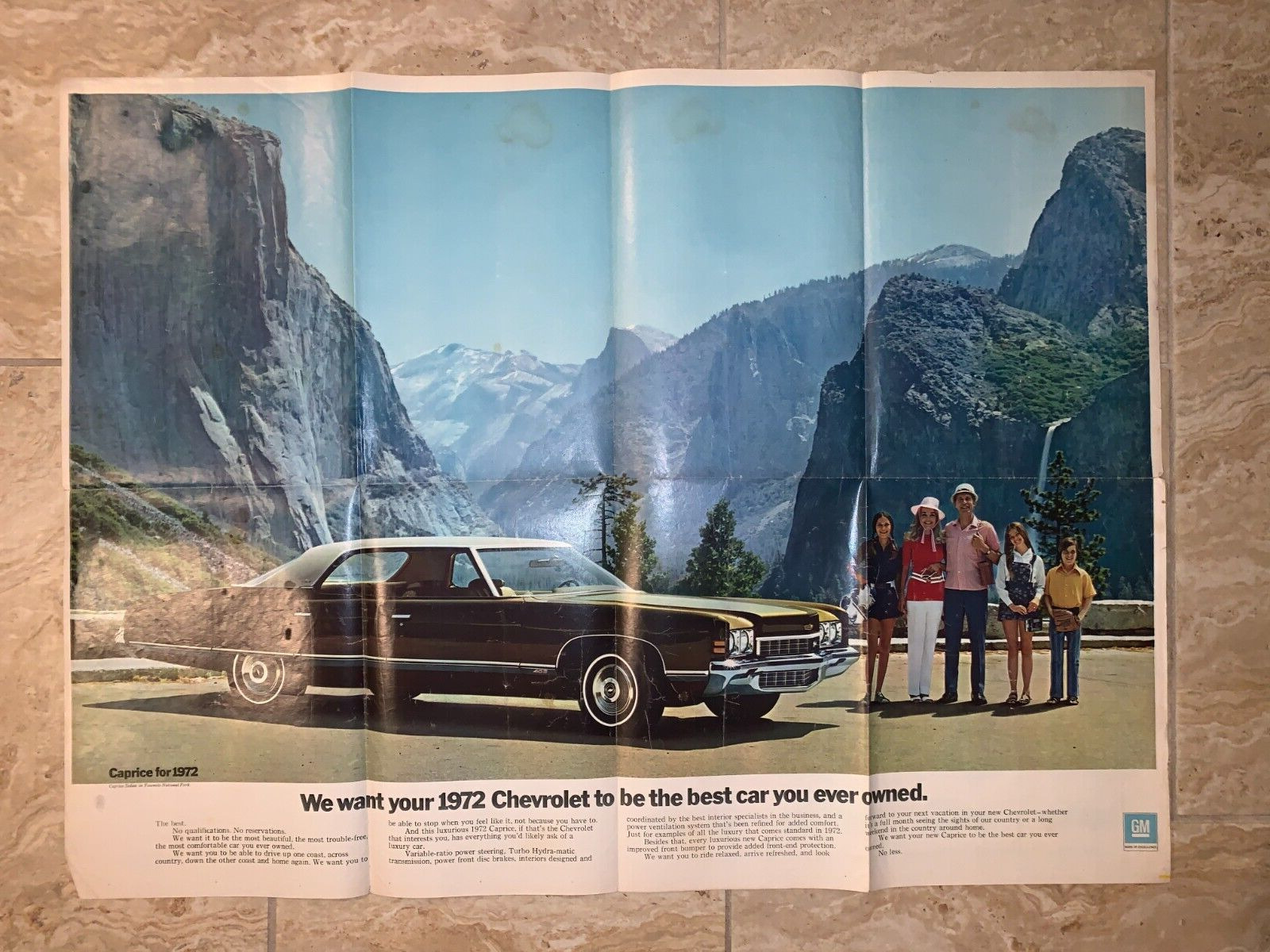 Vintage 1972 Chevrolet Impala/Bel Air Foldout Brochure Catalog Color