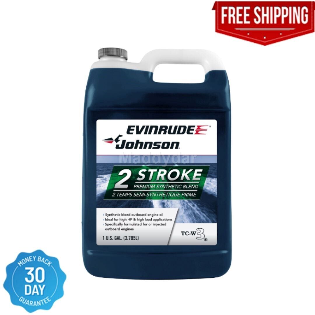 Evinrude/Johnson TC-W3 2Stroke Premium Synthetic Blend Outboard Engine Oil 1Gal.