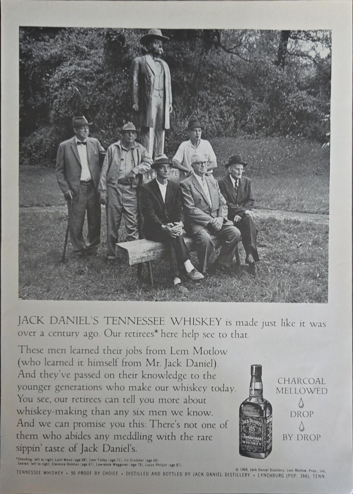 1969 Jack Daniel\'s Whiskey Ad - Just Like a Century Ago