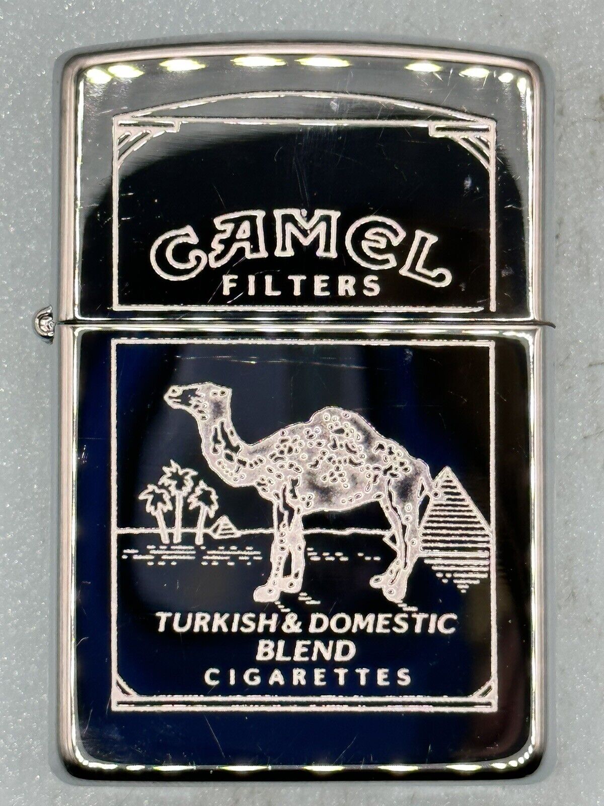 Vintage 1995 Camel Turkish Blend Double Sided HP Chrome Zippo Lighter NEW