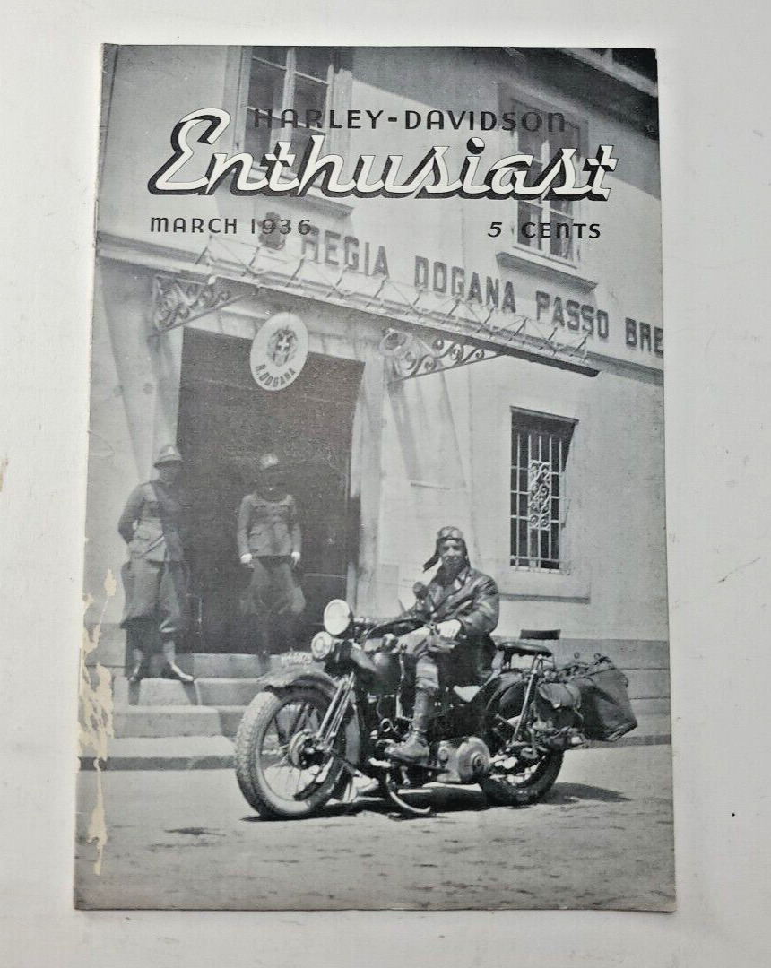 Harley-Davidson Enthusiast A Magazine For Motorcyclists March 1936 Vintage