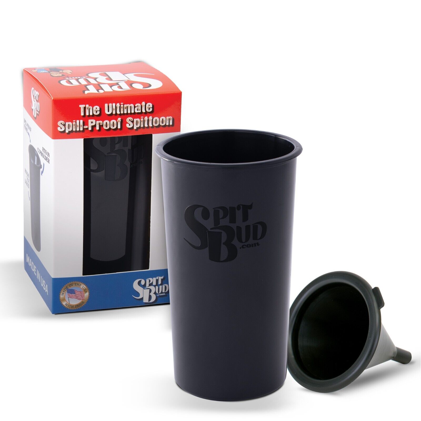 Spit Bud The Ultimate Spill Proof Portable Spittoon - Original Black